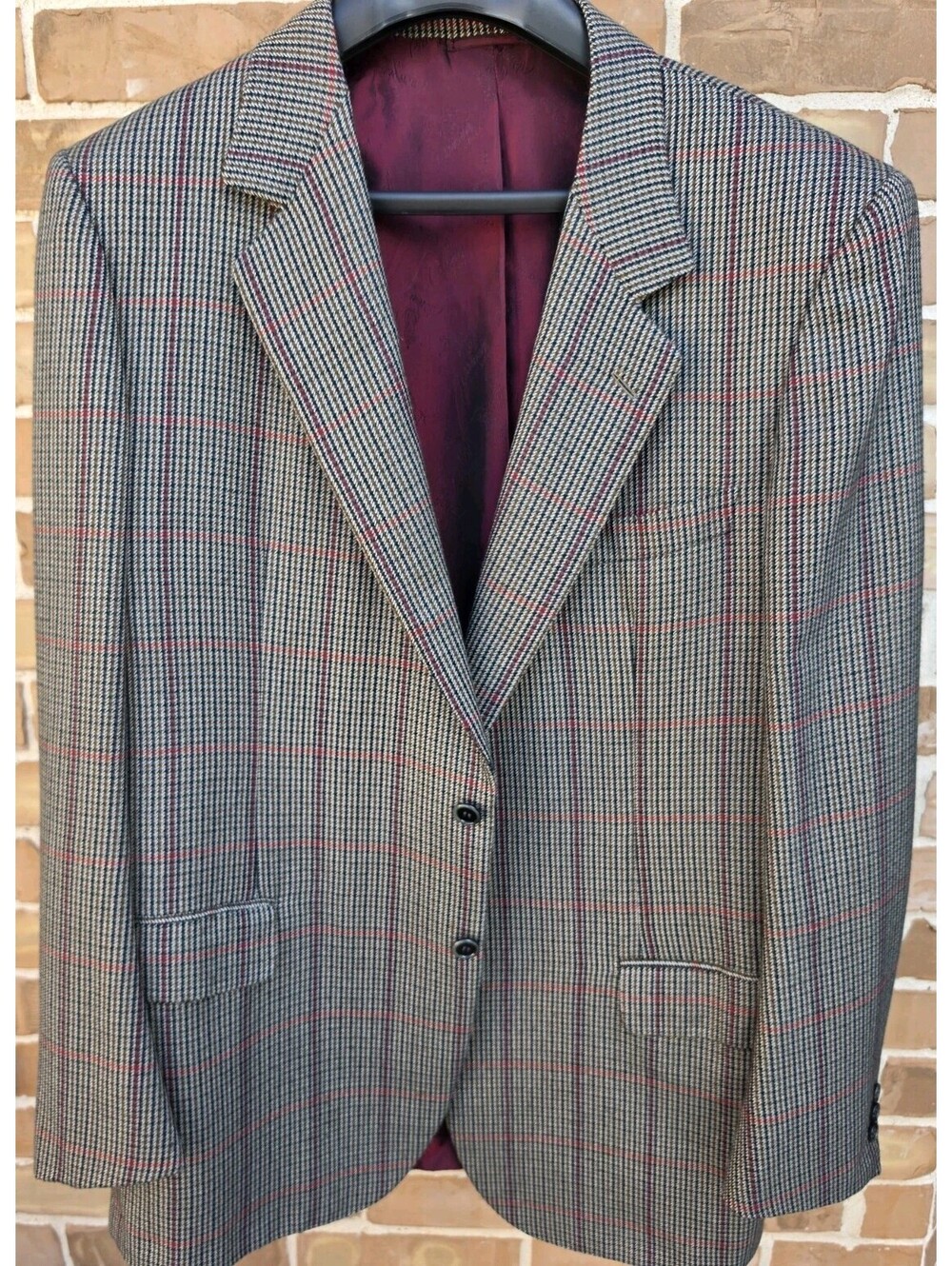 Brioni 100% Cashmere Sport Coat Mens 46 EU 56 Plaid Made Italy Luxury Blazer